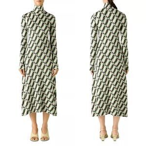 St.‎ John Peridot Geometric Dress Green Multicolor Size Large NWOT